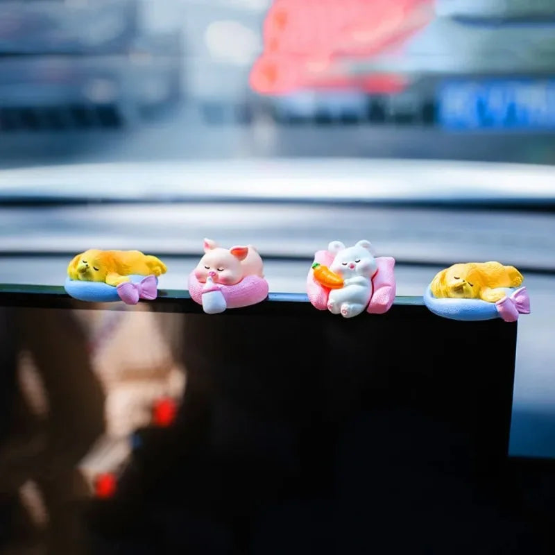 Acessórios fofos para carros, enfeite engraçado de animal kawaii, Auto Central irror…