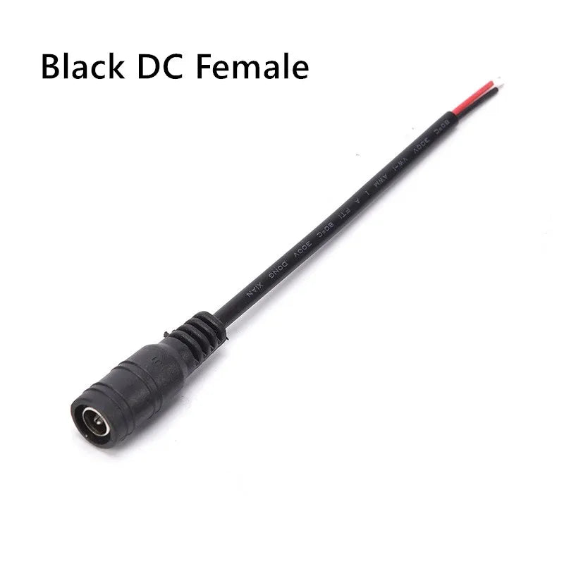 1/5/10 peças Cabo de alimentação DC macho-fêmea Adaptador de conector 5,5x2,1mm