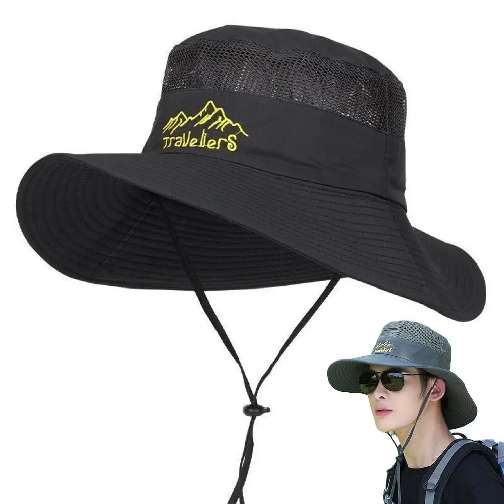 Chapéu de Sol de Aba Larga com Proteção UPF 50+ para Pesca, Unissex, Respirável e Ideal para Caminhadas