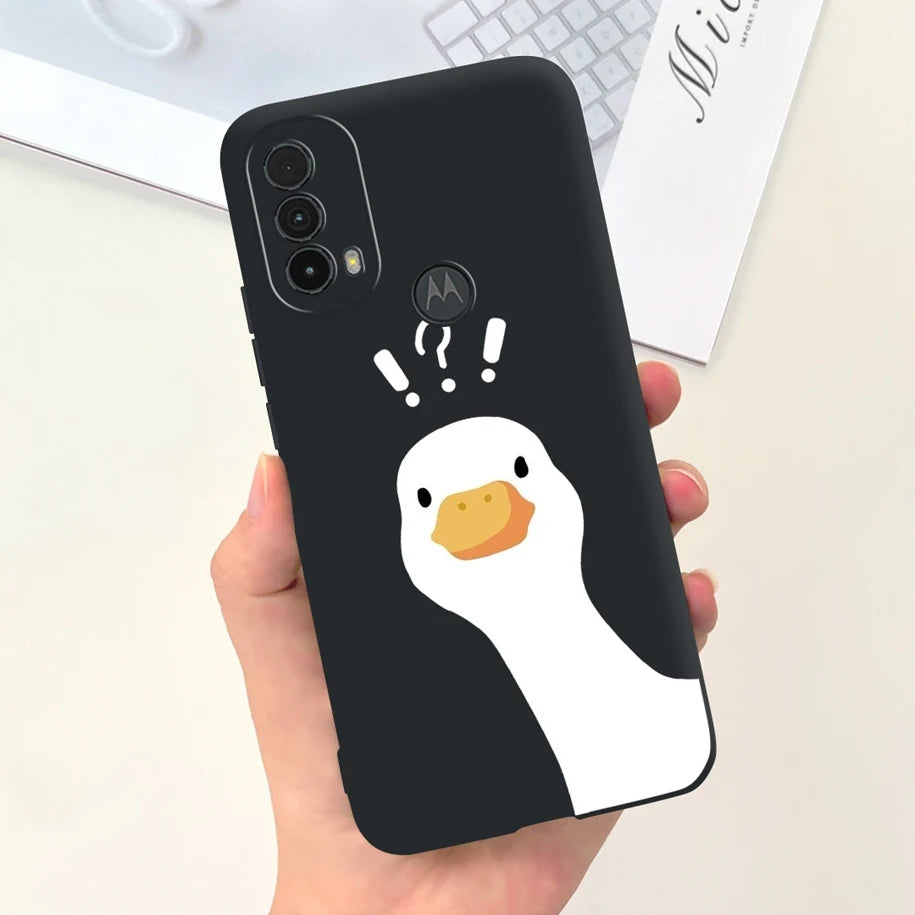 Capa de silicone com estampa de dinossauro para Moto E20 (XT2155 XT2155-1).