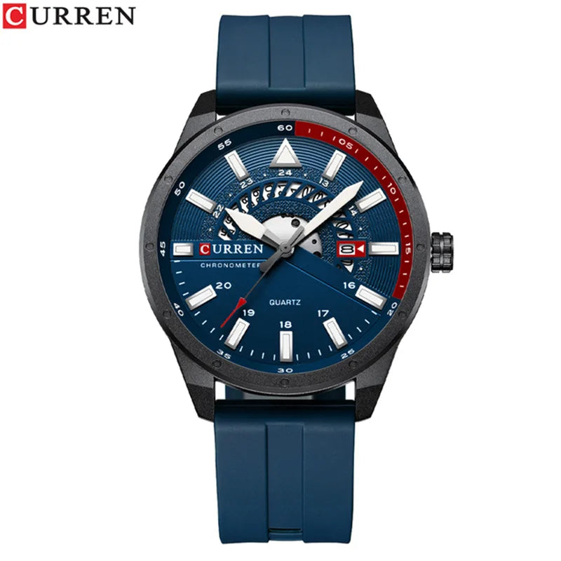 Relógio de quartzo masculino CURREN 8421, elegante e casual, à prova d'água e com luminescência.