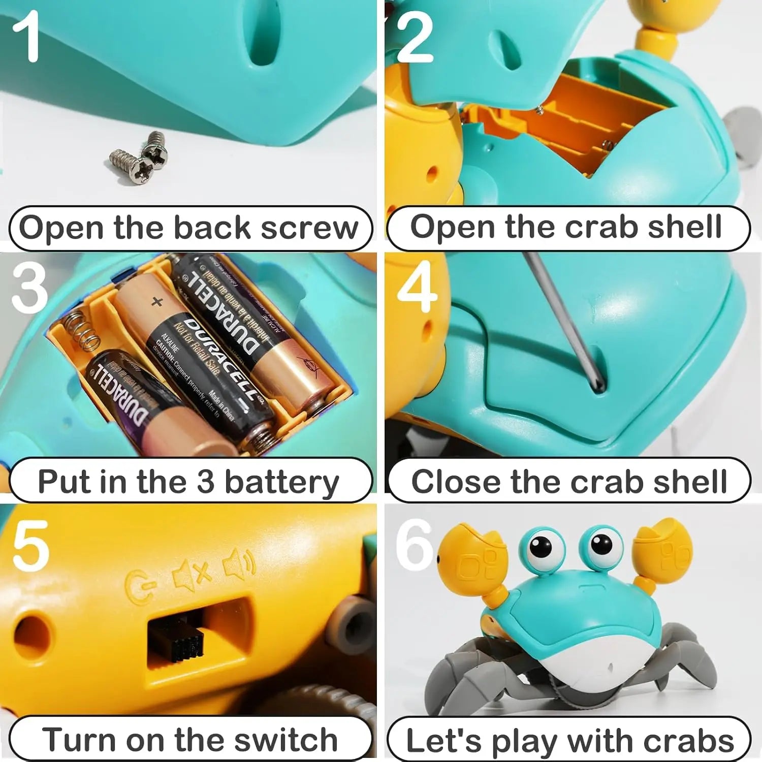 Caranguejo de brinquedo para bebês que engatinha, caranguejo interativo para bebês brincarem de bruços com música