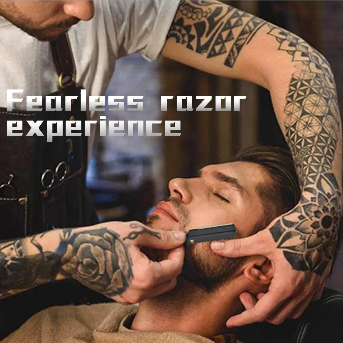 Aparelho de barbear manual para polegar, reto, para barba e sobrancelhas, depilador masculino…
