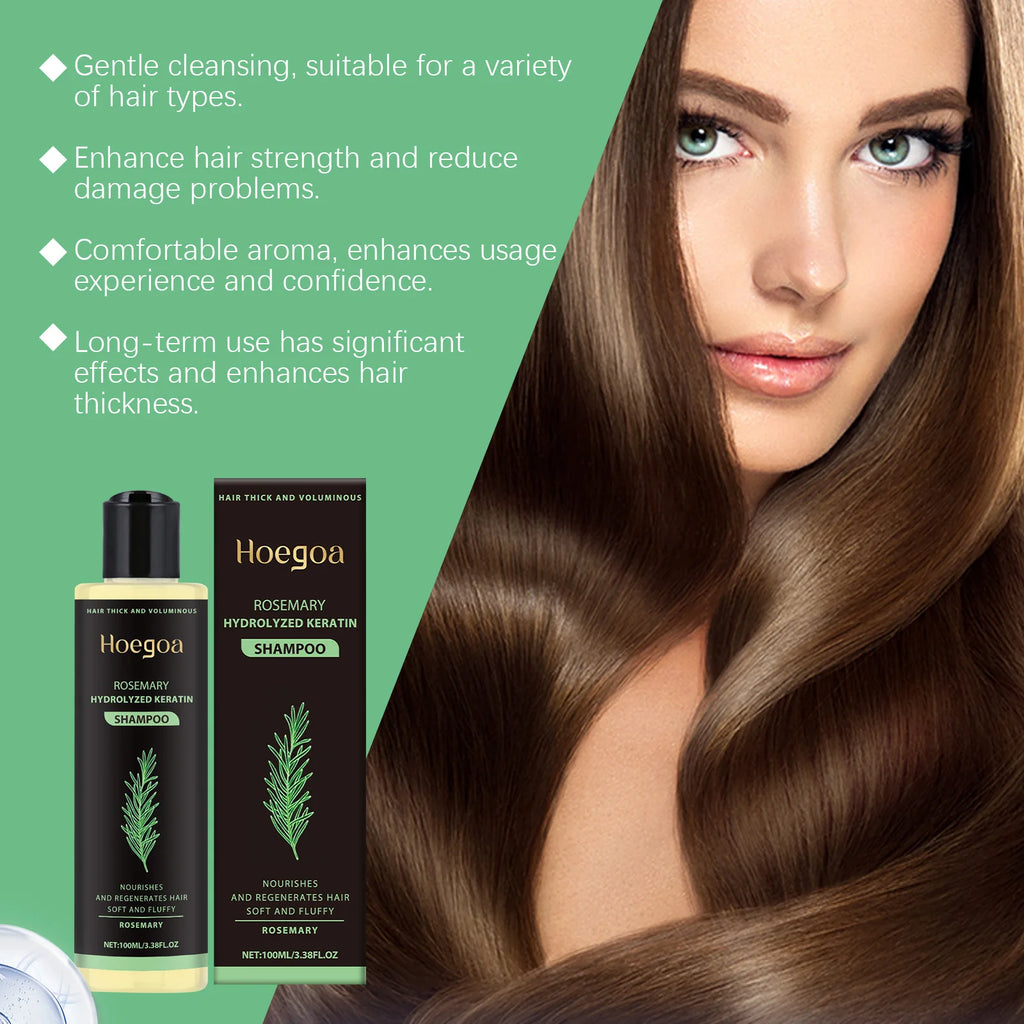 Kit com 3 unidades de Shampoo de Alecrim para Crescimento Capilar, Engrossante, com Queratina Hidrolisada e Cabelos Secos