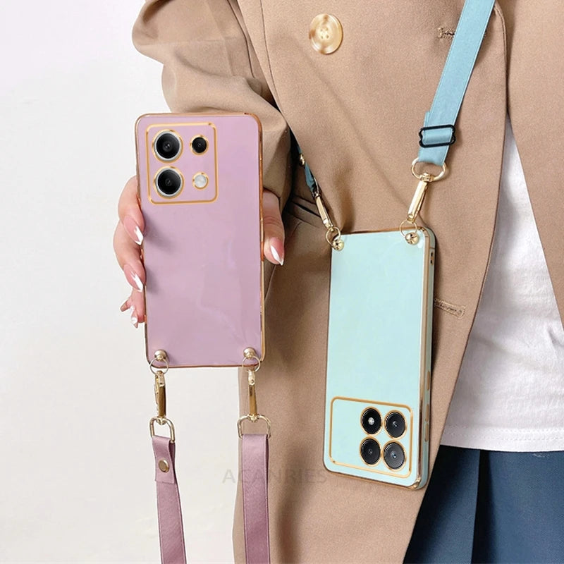Capa com cordão transversal Poko X6pro M6pro F 6 X 5 para Xiaomi