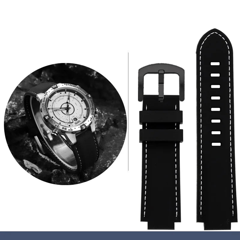 Para Timex E-tide Compass T2N720 T2N721 TW2T76300 Masculino à prova d'água macio