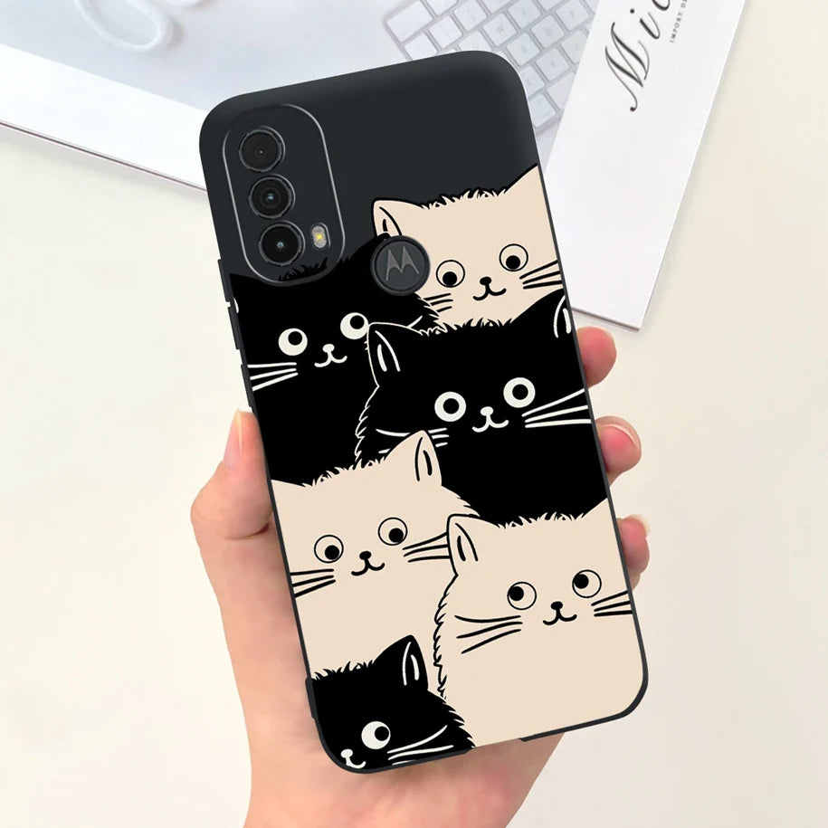 Capa de silicone com estampa de dinossauro para Moto E20 (XT2155 XT2155-1).