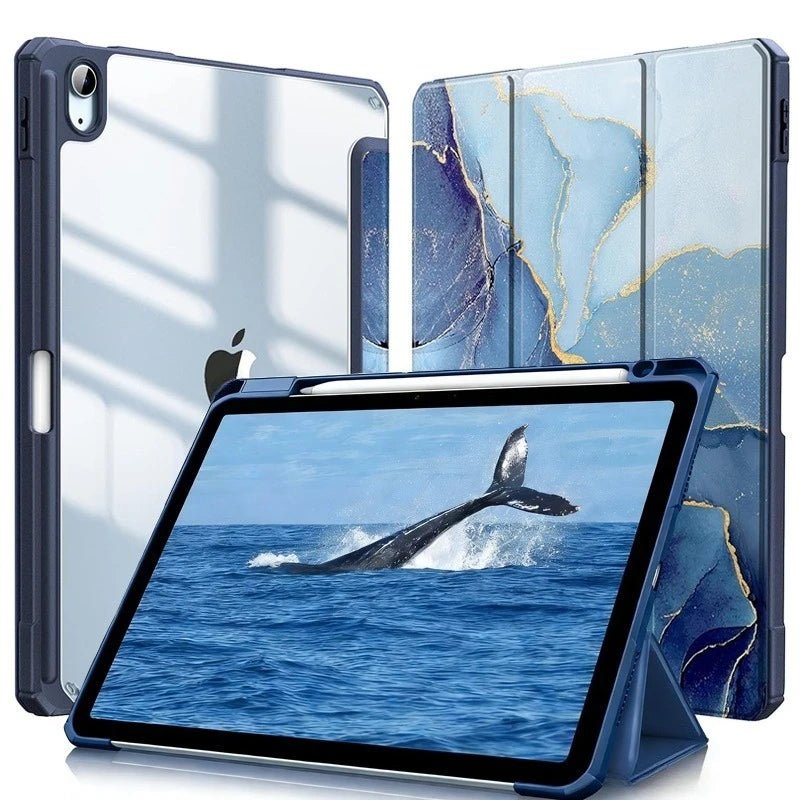 Capa para iPad 12ª, 11ª, 10ª, Air 4ª, 5ª e 10,9" com suporte para Apple Pencil.