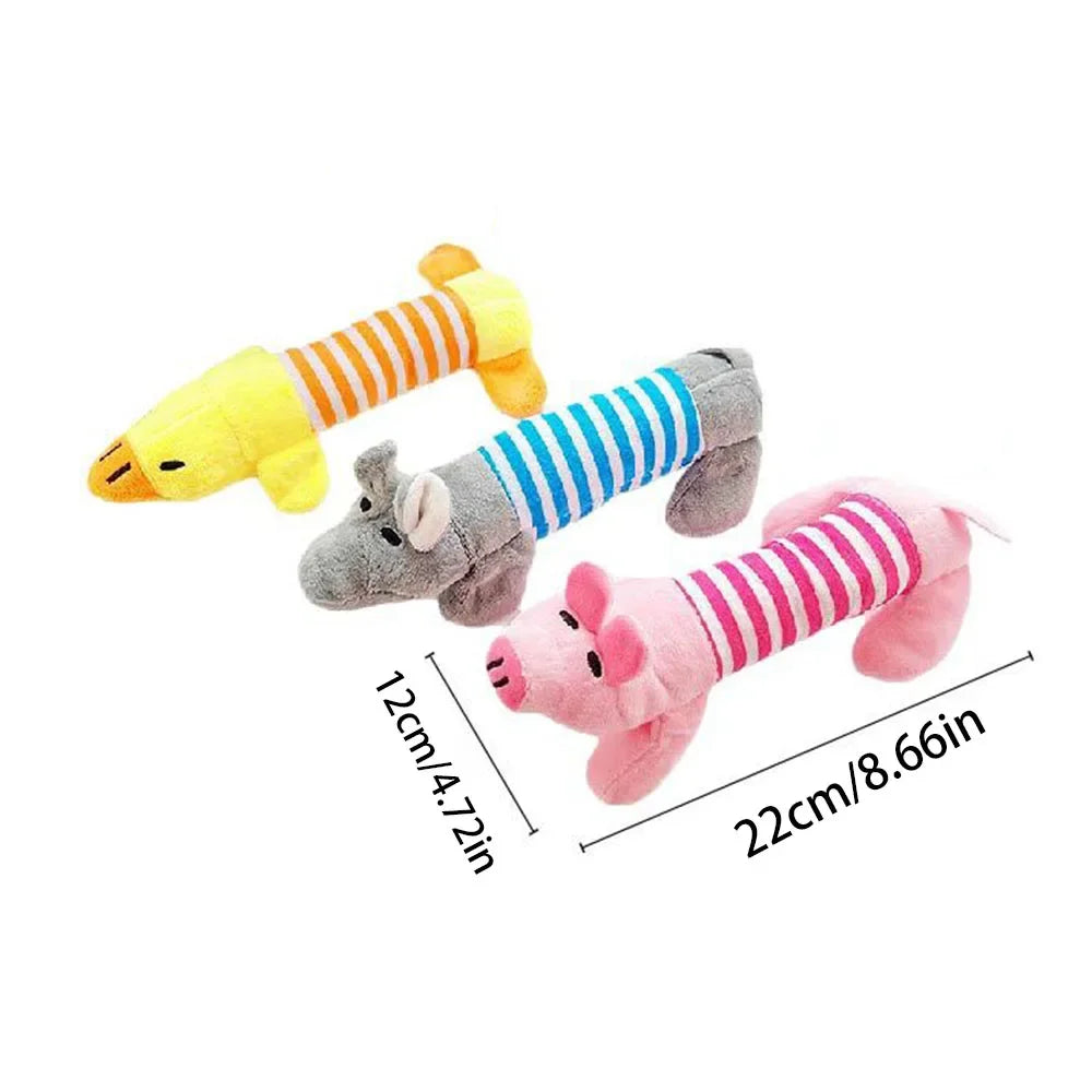Cães e gatos de estimação, pelúcia bordada com desenhos animados, resistente a mordidas e antiestresse.