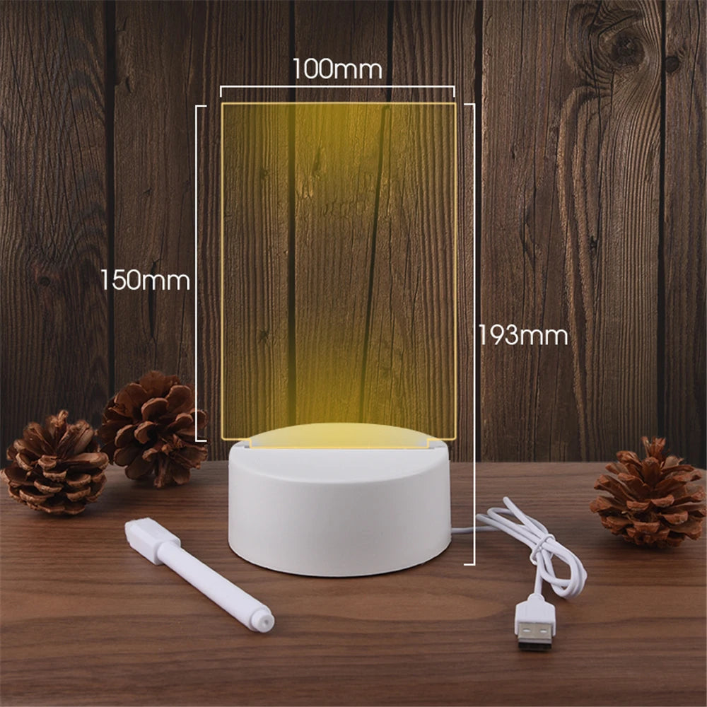 Luz noturna transparente com LEDs luminosos, luz noturna de acrílico luminosa com USB…