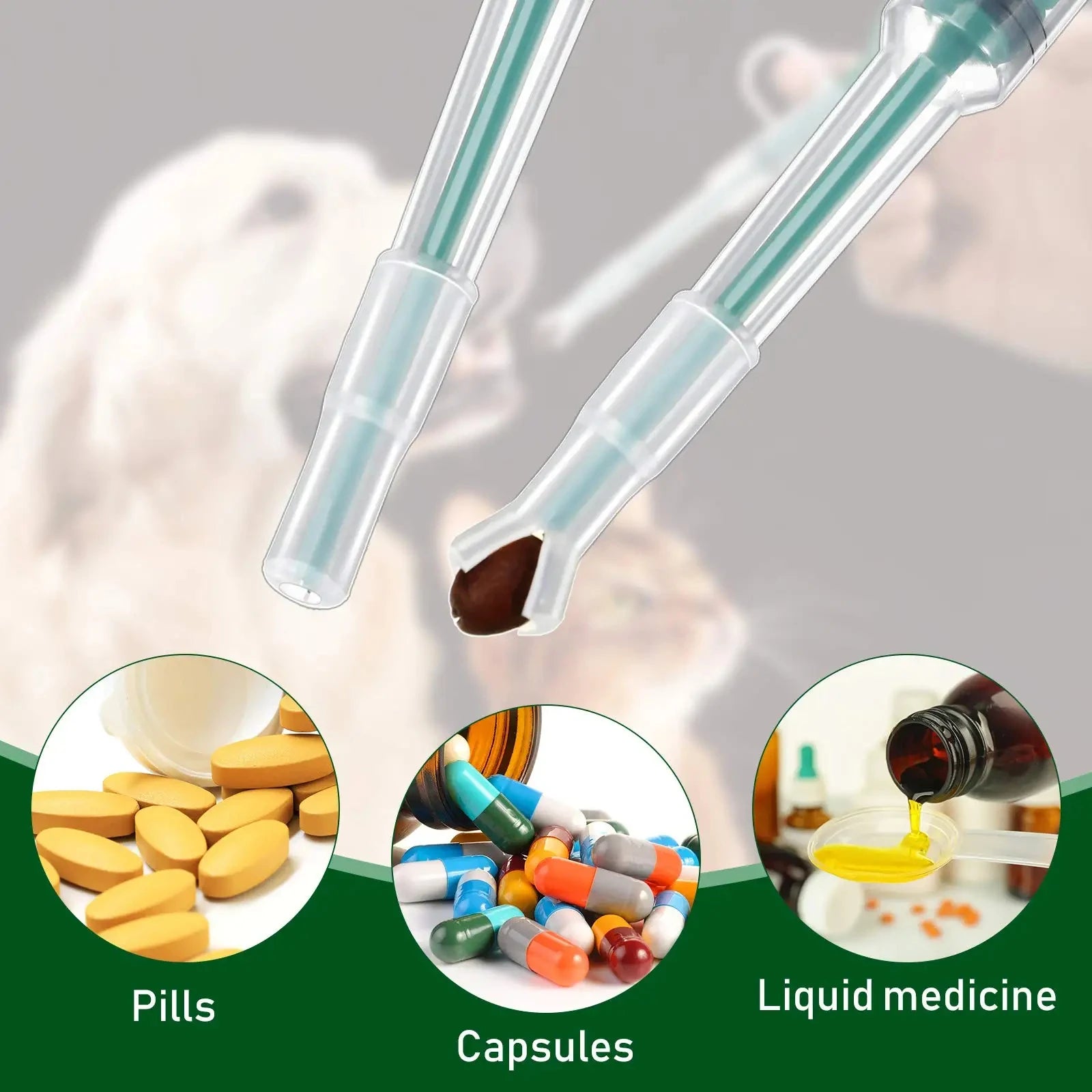 Dispensador de medicamentos para animais de estimação, bastão de alimentação por pressão para cães e gatos