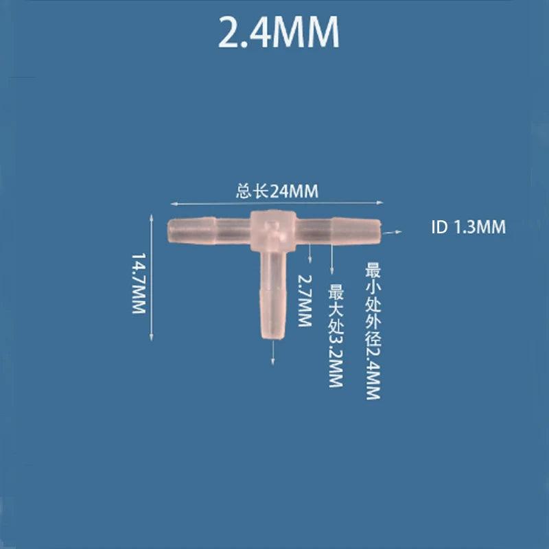 1 peça Conexão de Tubo de Plástico 1,6mm - 25mm Tipo T de 3 Vias com Barbela Pagoda