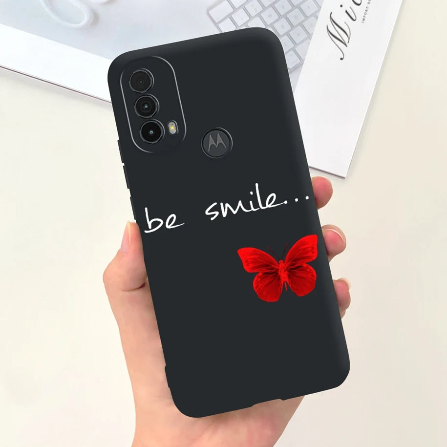 Capa de silicone com estampa de dinossauro para Moto E20 (XT2155 XT2155-1).