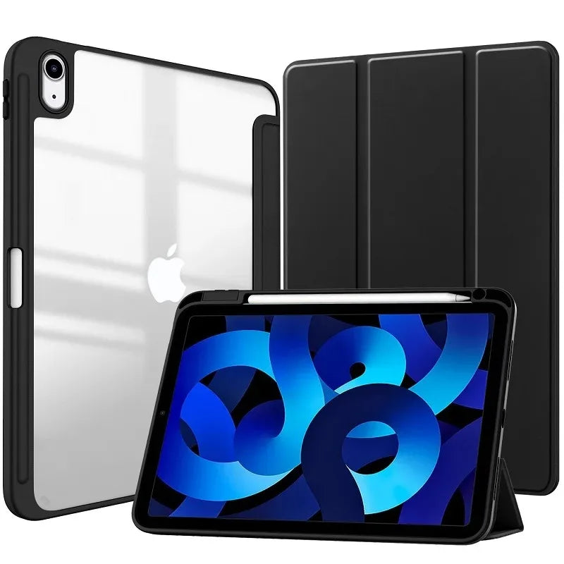 Capa para iPad 12ª, 11ª, 10ª, Air 4ª, 5ª e 10,9" com suporte para Apple Pencil.