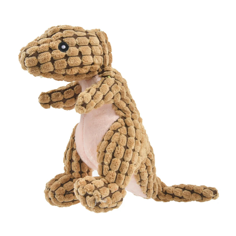 Brinquedos de pelúcia de dinossauro para cães e gatos, brinquedos interativos para mastigar.