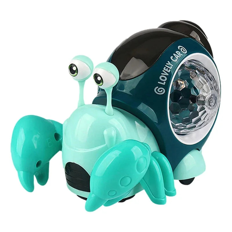 Caranguejo de brinquedo para bebês que rasteja, com música e luzes, brinquedo musical interativo para…
