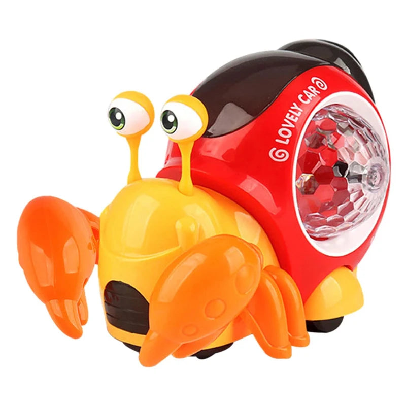 Caranguejo de brinquedo para bebês que rasteja, com música e luzes, brinquedo musical interativo para…