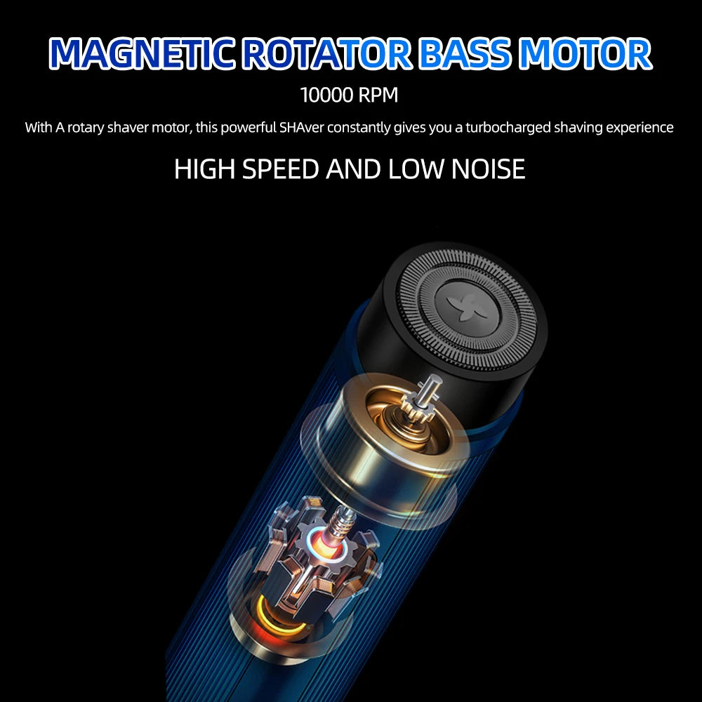 Mini barbeador elétrico masculino recarregável