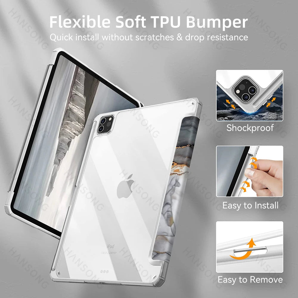 Capa para iPad compatível com iPad Air 11, 13, M3, M4, A16, 2026, Air 4/5/6ª geração e iPad Pro 11
