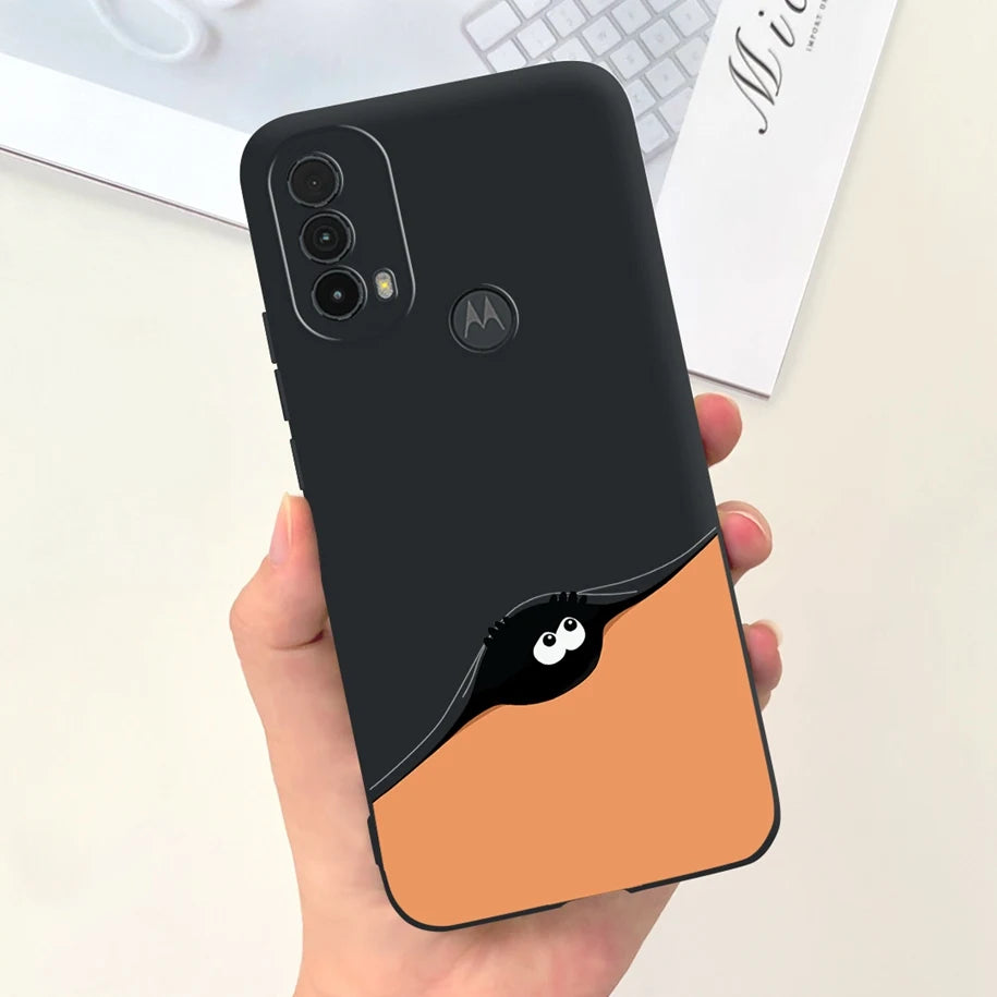 Capa de silicone com estampa de dinossauro para Moto E20 (XT2155 XT2155-1).