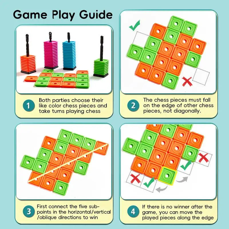 Tragbares Fünf-gewinnt-Spiel für Kinder und Erwachsene, interaktives Desktop-Strategiespiel mit bunten Spielsteinen, Strategie-Brettspiel