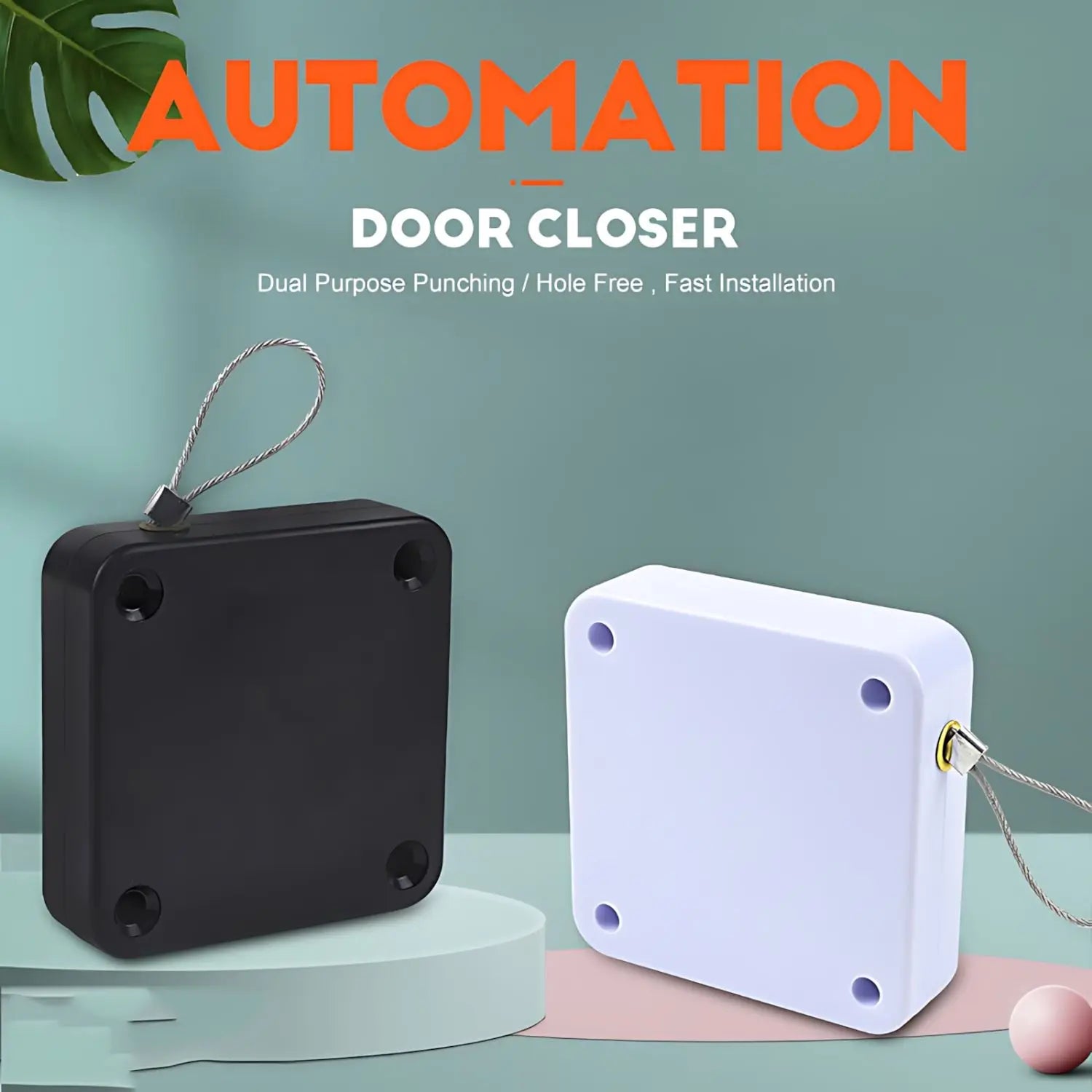 Fechadura de porta automática com sensor sem furos - Adequada para uso residencial e comercial.