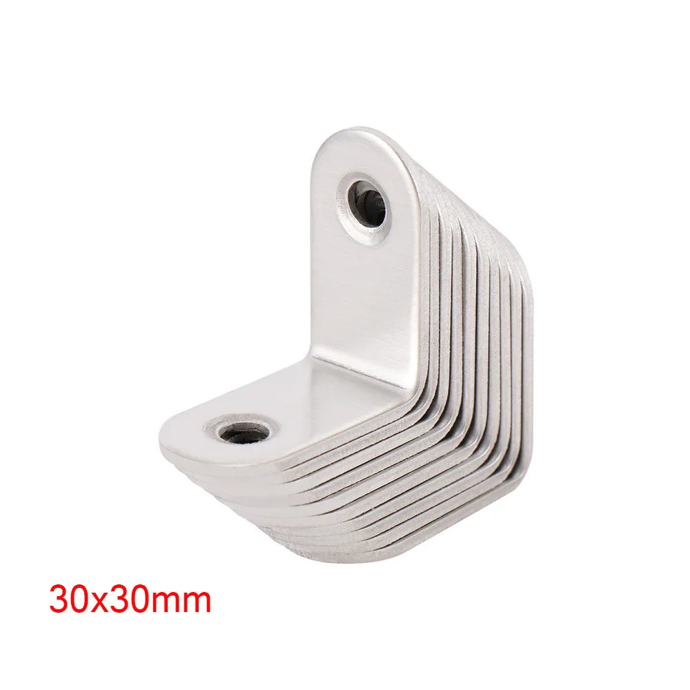10 peças de cantoneira de aço inoxidável de 20 mm x 20 mm, tipo L, com extremidade arredondada