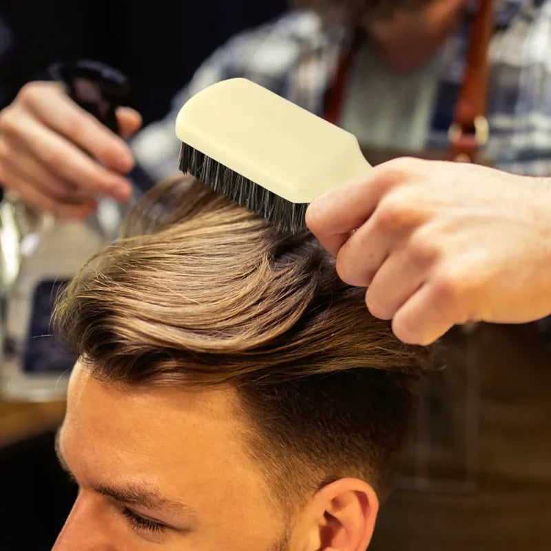Escova de barba masculina com cerdas de javali, escova de cabelo para salão de beleza, pente para barbear com óleo…