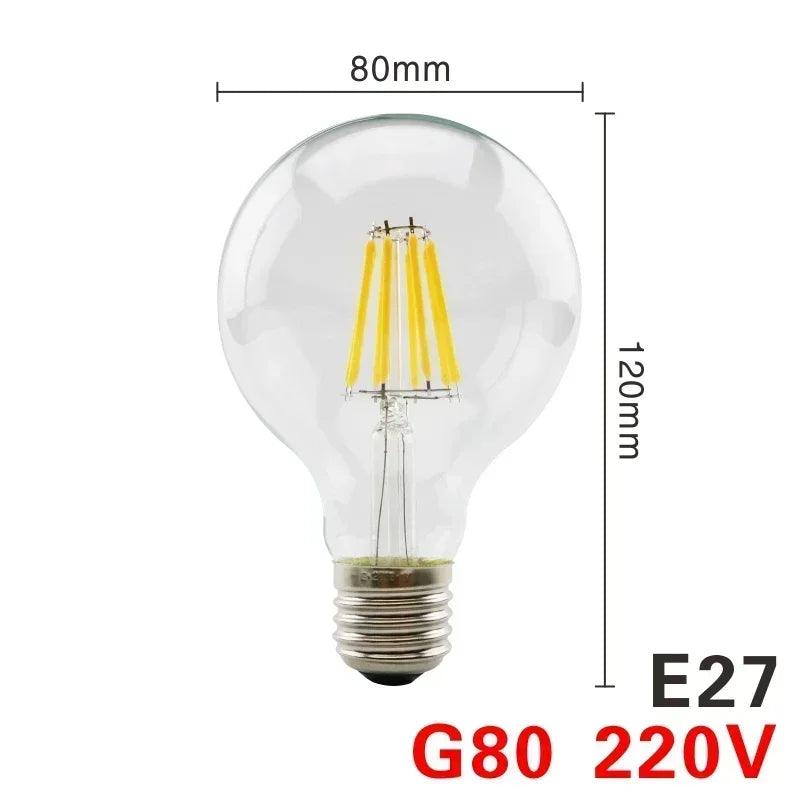 Lâmpada LED retrô Edison E14 E27 AC 220 2W 4W 6W 8W Lâmpada de vidro vintage C3…