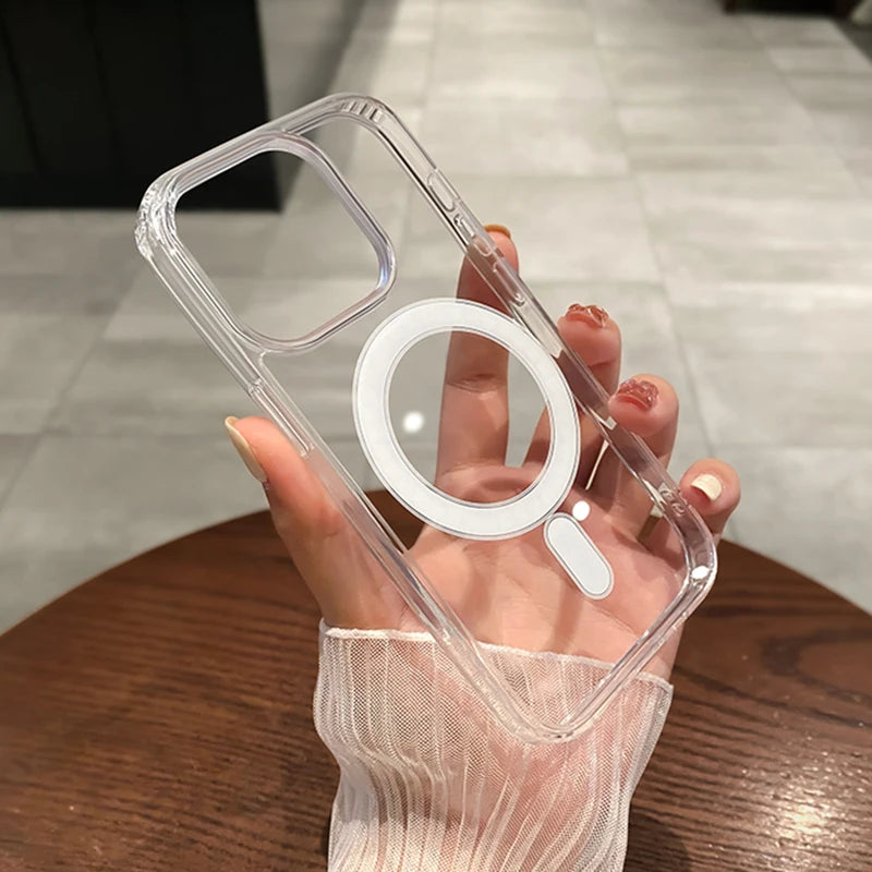 Capa Magnética Transparente com Carregamento Sem Fio Magnético Magesafe para iPhone 11