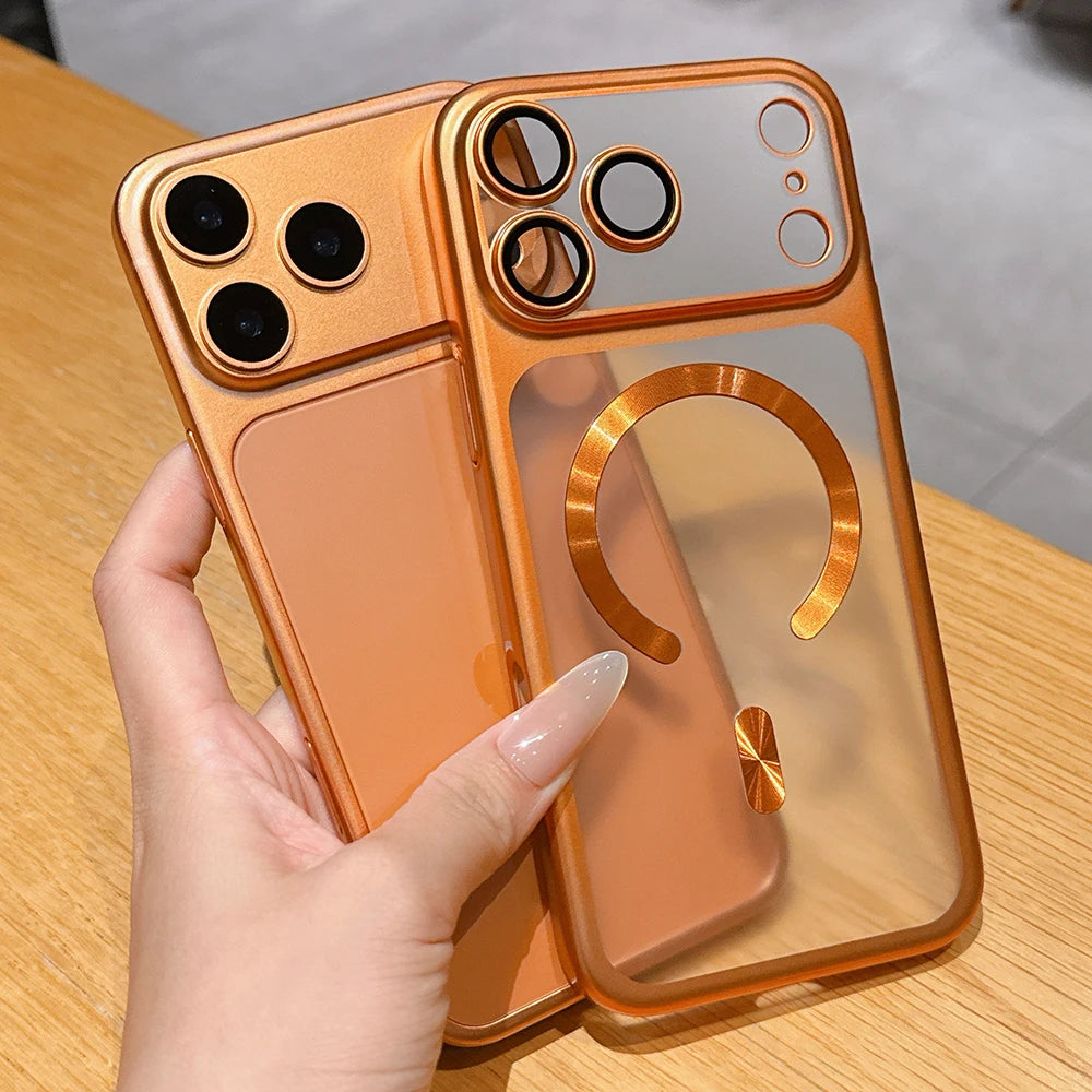 Capa magnética fosca translúcida de luxo para iPhone 17 Pro Max, 17 Pro, 7 e…