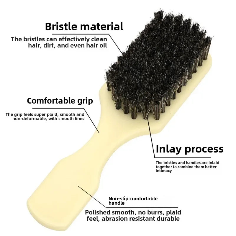Escova de barba masculina com cerdas de javali, escova de cabelo para salão de beleza, pente para barbear com óleo…