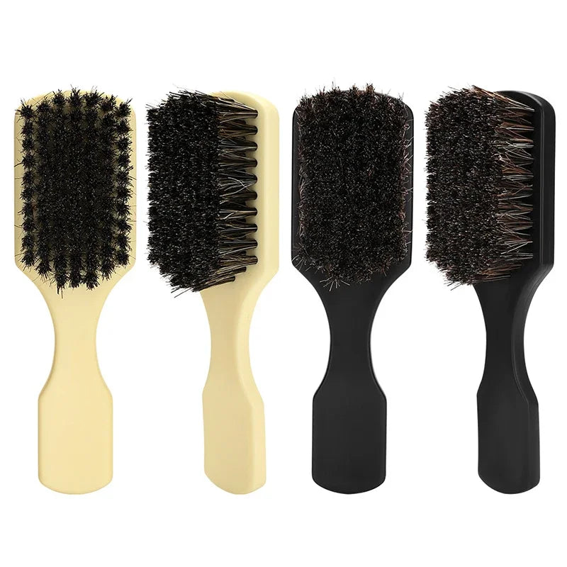 Escova de barba masculina com cerdas de javali, escova de cabelo para salão de beleza, pente para barbear com óleo…