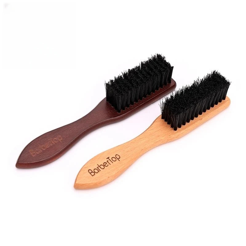 Escova de barba Barbertop Men com cabo de madeira e cerdas macias para limpeza de barba.