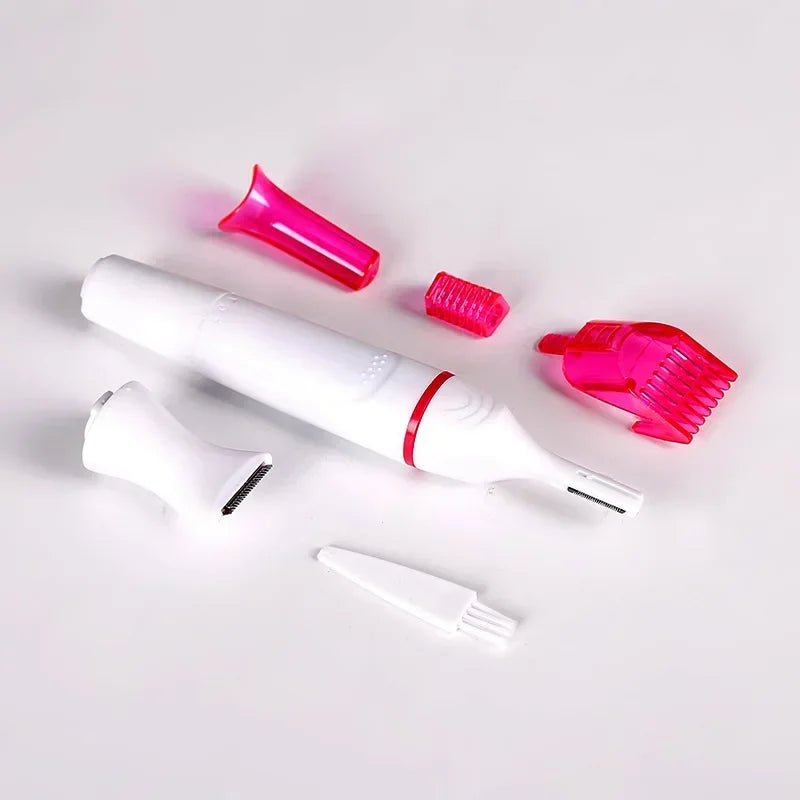 Conjunto 5 em 1: Depilador Feminino, Aparador de Sobrancelhas, Barbeador Feminino.