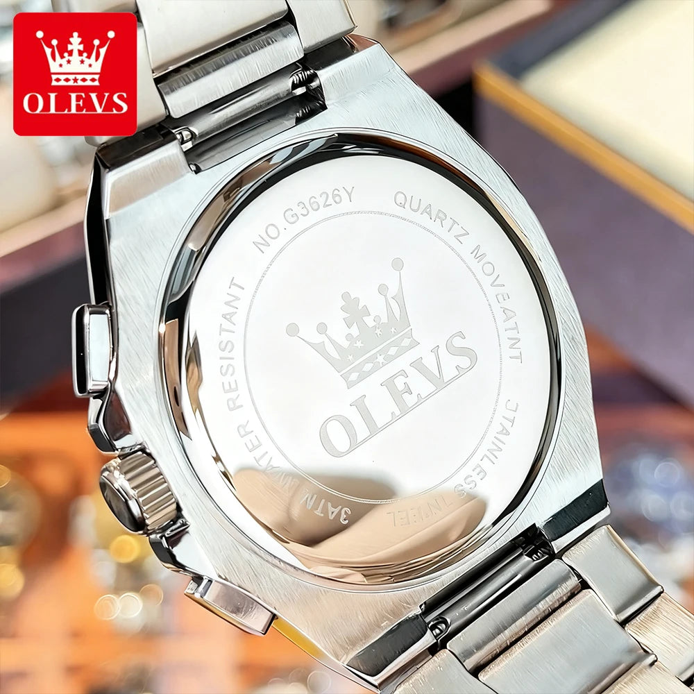 Relógios masculinos OLEVS, clássicos, de luxo, marca de topo, em aço fino, originais