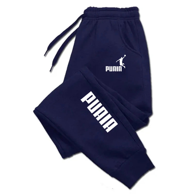 Calças masculinas estampadas PUAIA, modelo esportivo para corrida, lançamento outono/inverno