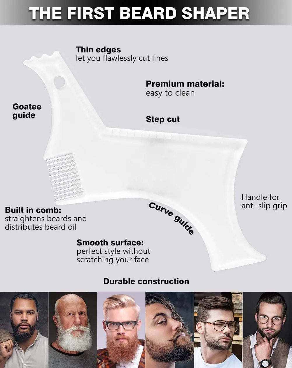 Pente Modelador de Barba Limpar Barba Régua os Homens Cuidados Pente Costele…