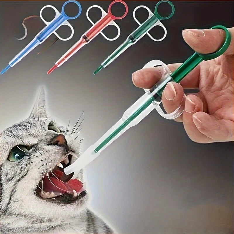 Dispensador de comprimidos para animais de estimação, adequado para cães e gatos, com seringa para medicamentos e comprimidos orais