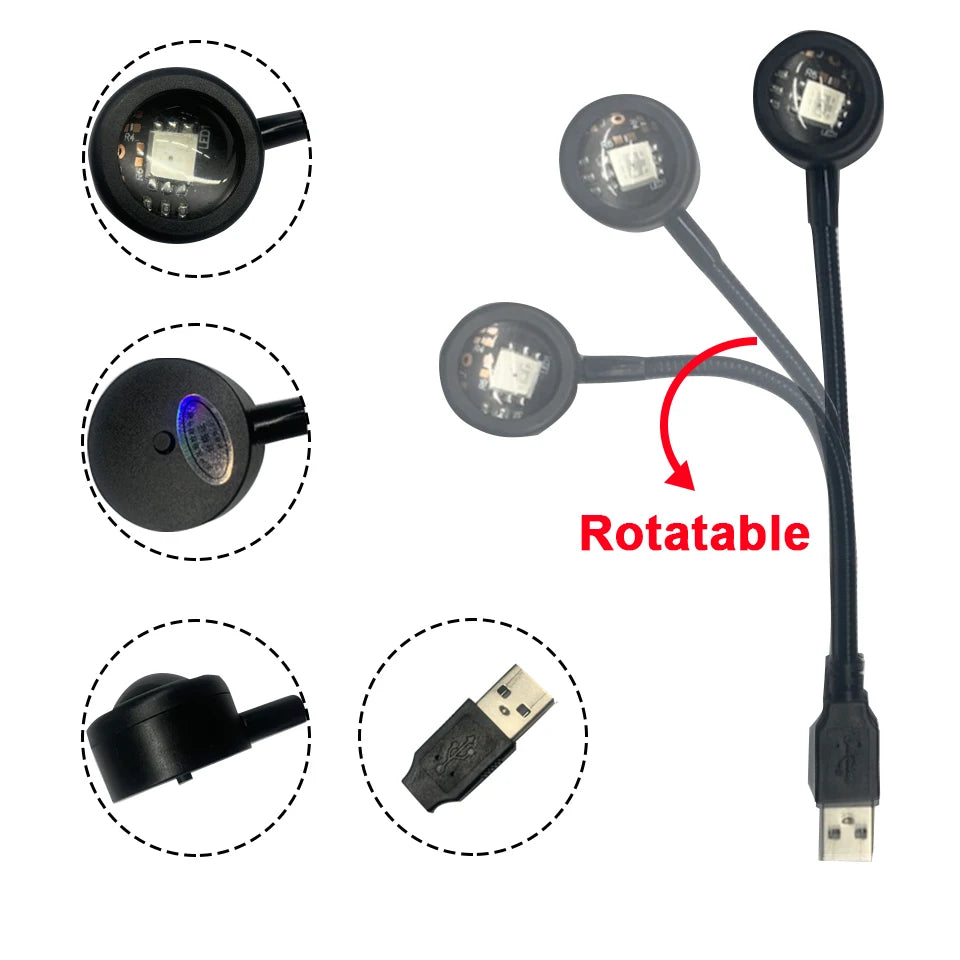 Luminária noturna LED com projetor USB para pôr do sol, decoração de festa de aniversário...