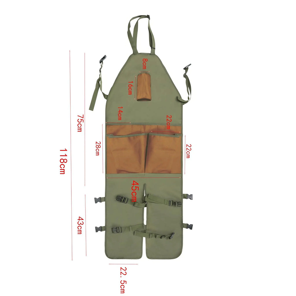 Gartenschürze, Schürzenmann, Ernteschürze mit Taschen, wasserdicht, verstellbar, verstärkte Knie für Rasenmähen und Mähen