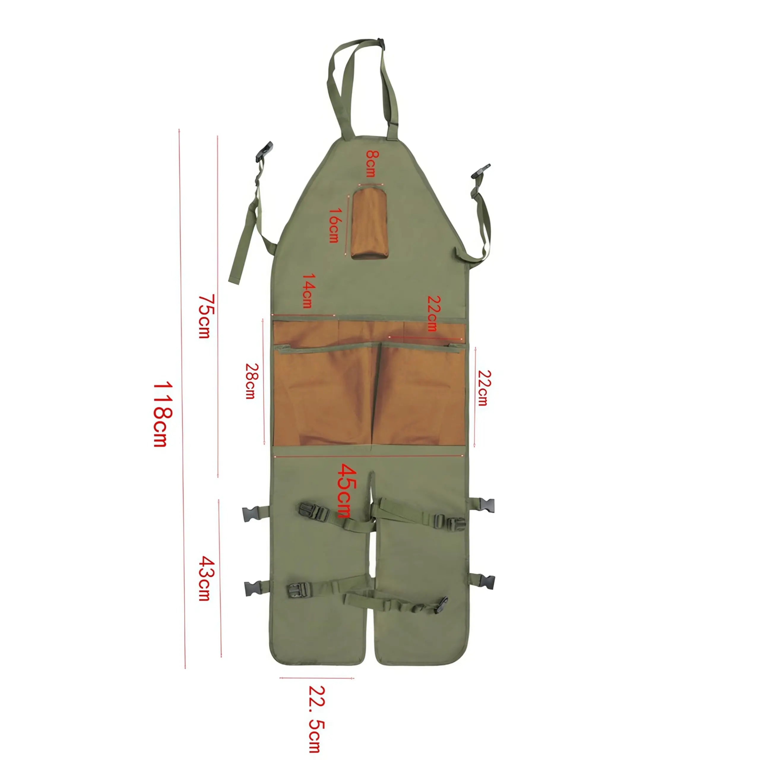 Gartenschürze, Schürzenmann, Ernteschürze mit Taschen, wasserdicht, verstellbar, verstärkte Knie für Rasenmähen und Mähen