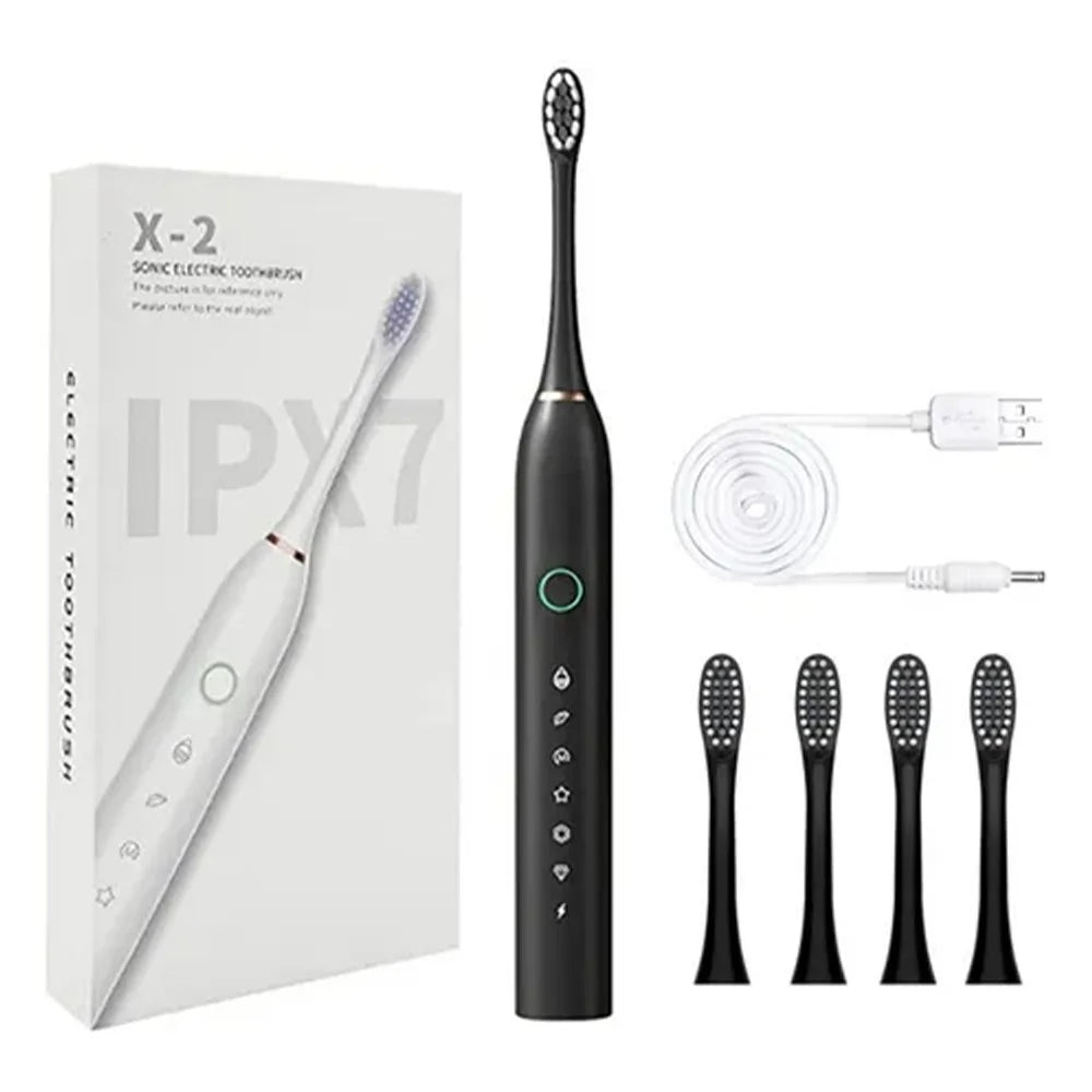 Escova Inteligente IPX7 Com 4 Cabeças Ultrassônicas à Prova Dágua