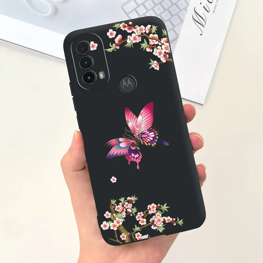Capa de silicone com estampa de dinossauro para Moto E20 (XT2155 XT2155-1).