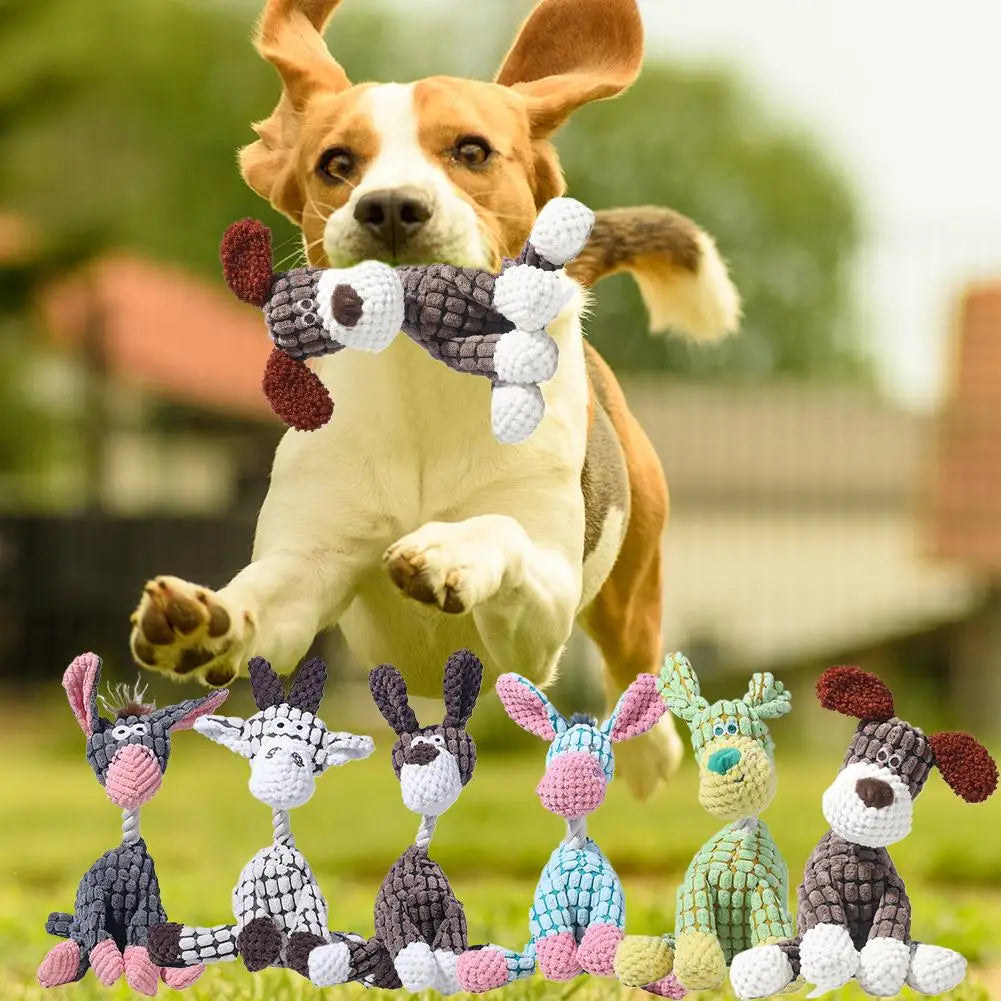 Brinquedo interativo de pelúcia em formato de cachorrinho para treinamento de dentição de cães…