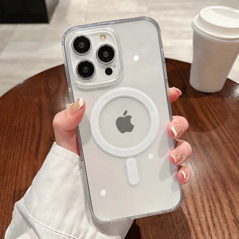 Capa Magnética Transparente com Carregamento Sem Fio Magnético Magesafe para iPhone 11