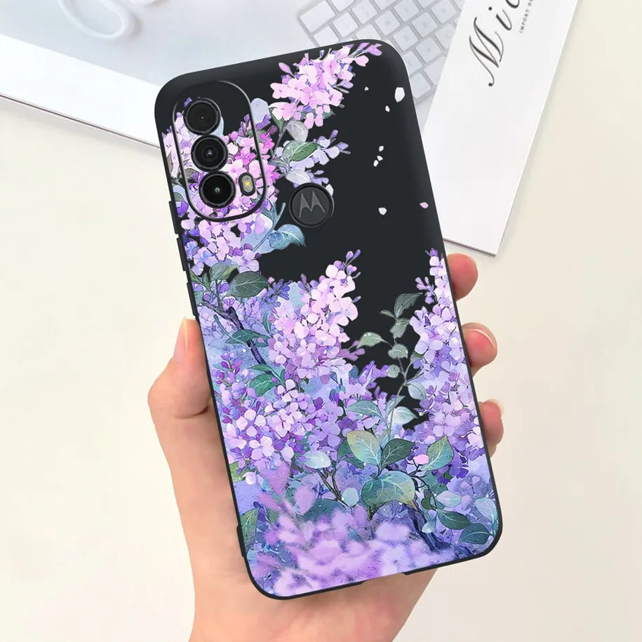 Capa de silicone com estampa de dinossauro para Moto E20 (XT2155 XT2155-1).