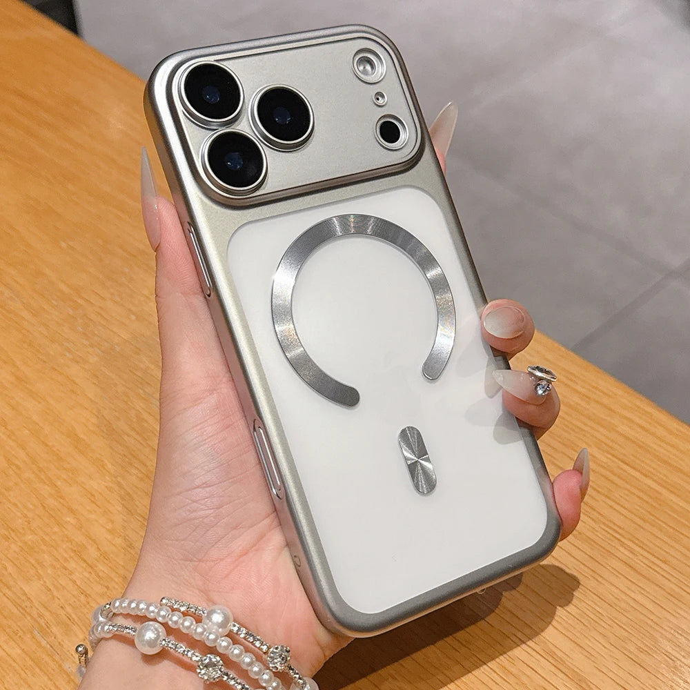 Capa magnética fosca translúcida de luxo para iPhone 17 Pro Max, 17 Pro, 7 e…