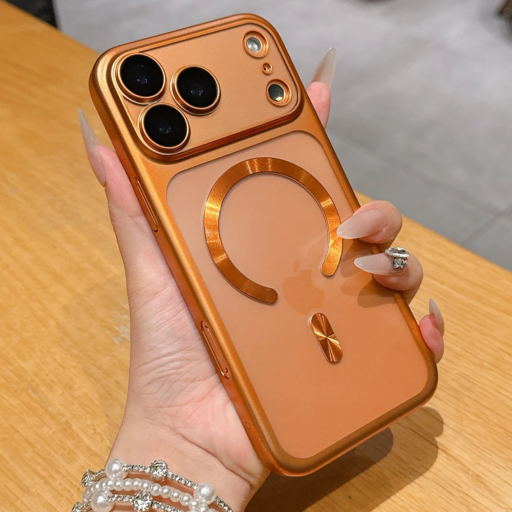 Capa magnética fosca translúcida de luxo para iPhone 17 Pro Max, 17 Pro, 7 e…