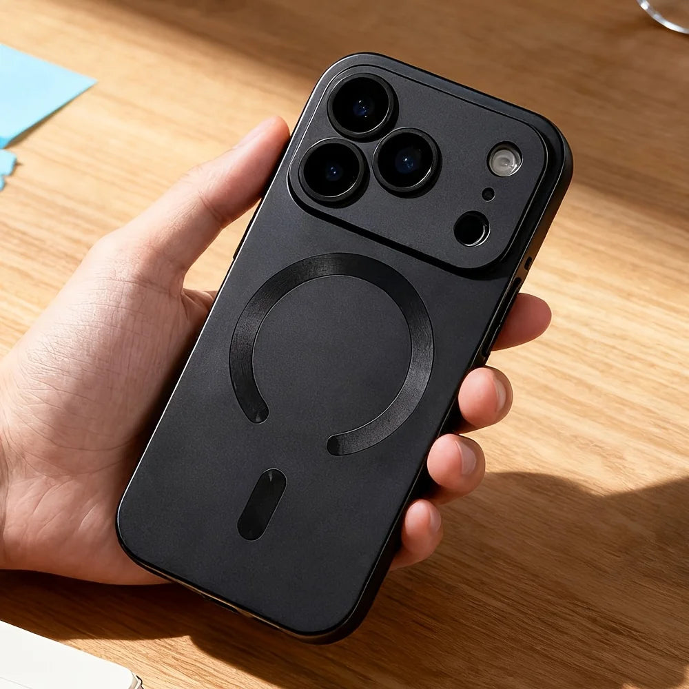 Capa magnética de TPU macio com pintura metálica para iPhone 17 Air 16 E 15